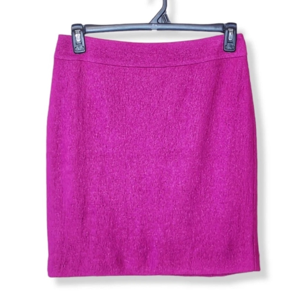 Banana Republic Womens Pencil Skirt Fuschia Knee Length Lined‎ Slit Wool Blend 6